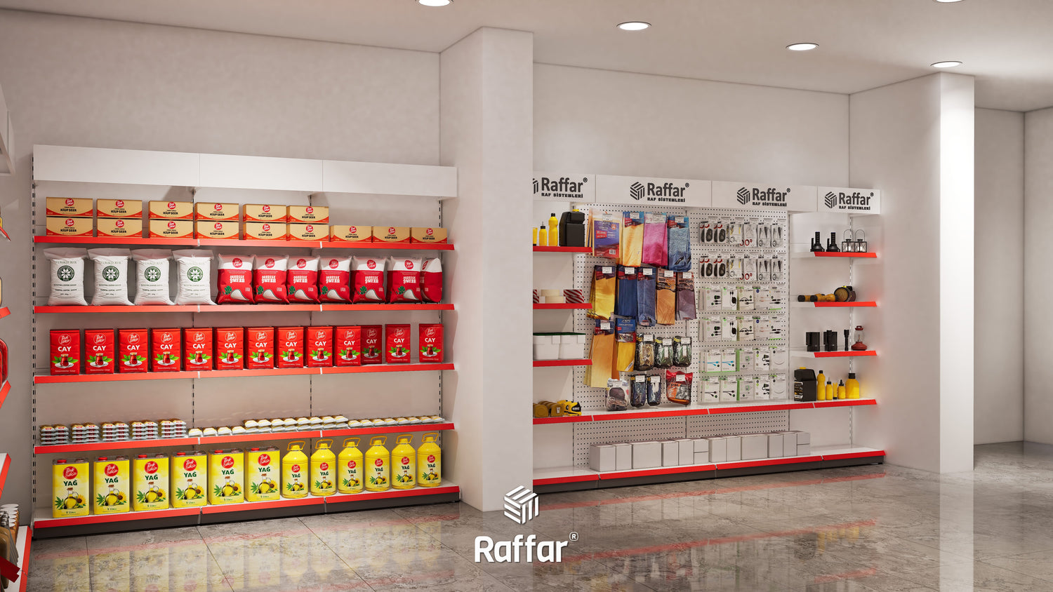 Beyaz Market Rafları