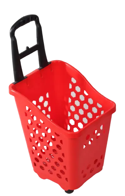 (3'lü Paket) Plastik Tekerlekli El Sepeti 45 Litre Raffar