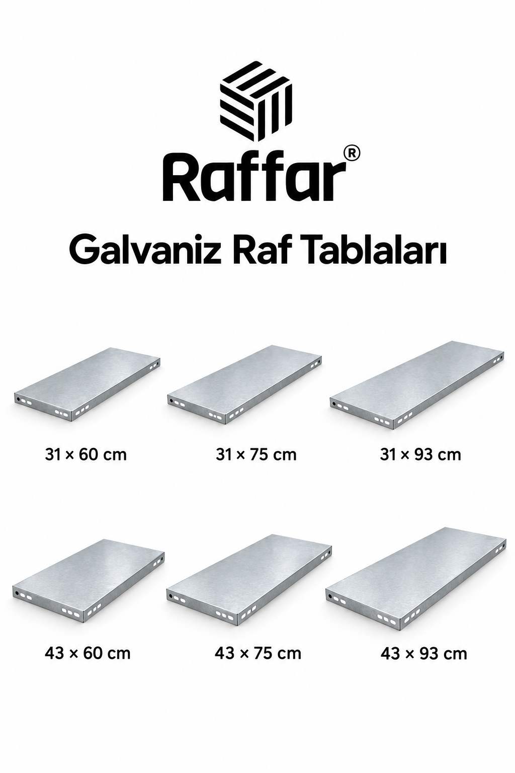 Raffar Galvaniz Raf Tablası – Çelik Raf Yedek Tablası