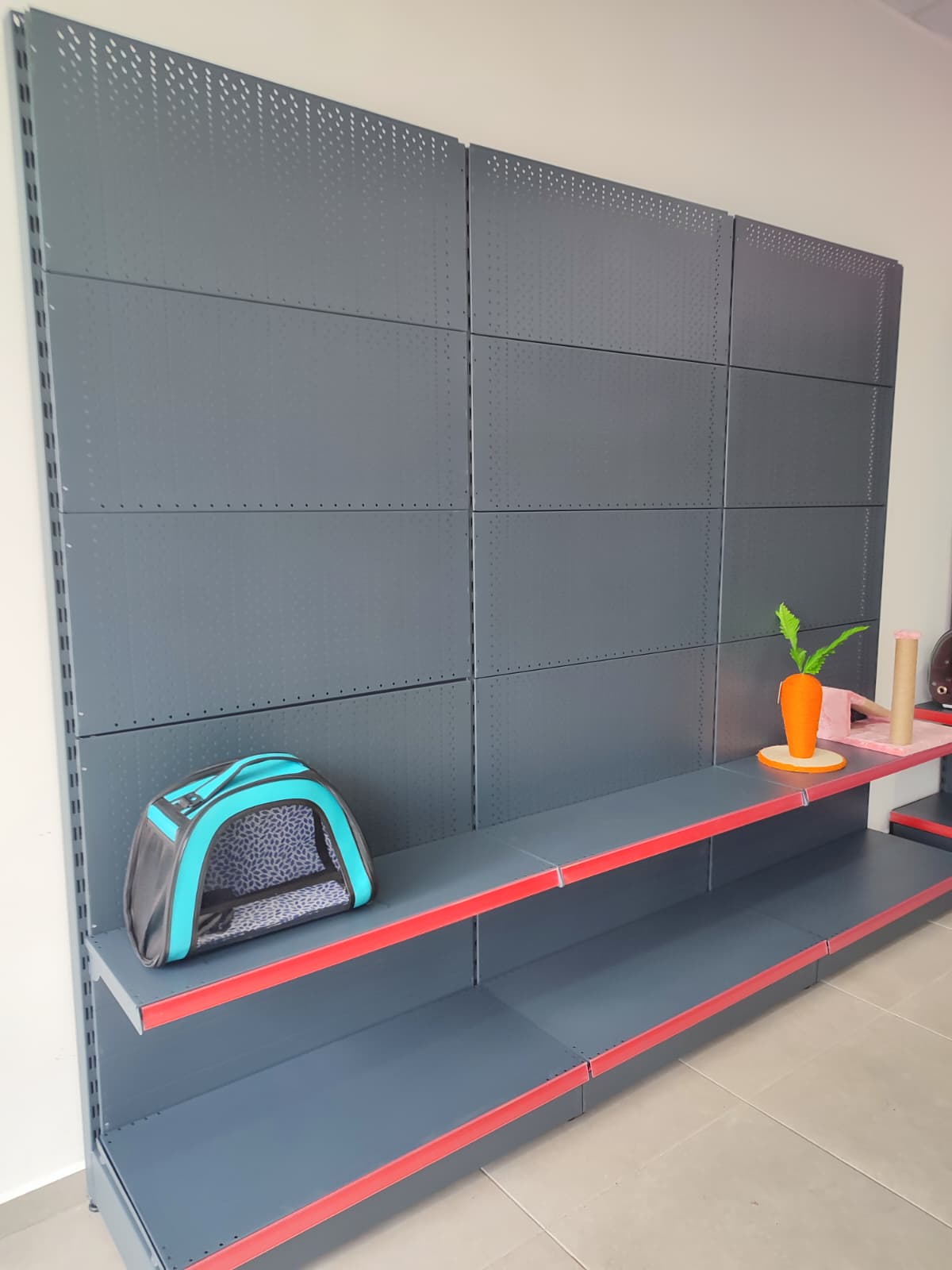 Anthracite Metal Double-Sided Central Display Aisle Unit 4-Tier 4-Section Combined Supermarket Shelf System | Supermarket Shelf | G360CM Height H140 CM|