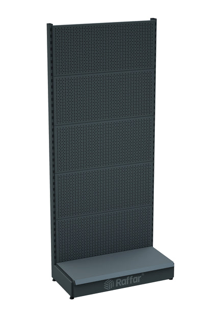 Bazalı Delikli Hırdavat Rafı – Antrasit, Tek Ünite – W90 × H220 × D30/40 cm