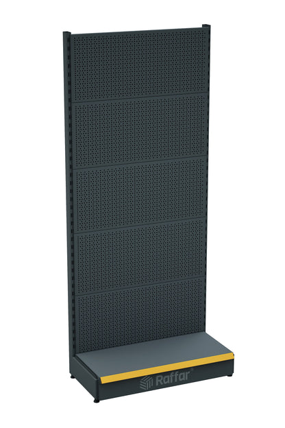 Bazalı Delikli Hırdavat Rafı – Antrasit, Tek Ünite – W90 × H220 × D30/40 cm