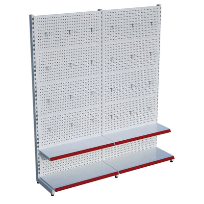 Beyaz Metal 2'li Birleşik 2 Katlı Market Raf Sistemi | Market Rafı | G180CM Yükseklik H220 CM| Raffar