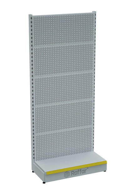 Bazalı Delikli Hırdavat Rafı – Beyaz, Tek Ünite – W90 × H220 × D30/40 cm
