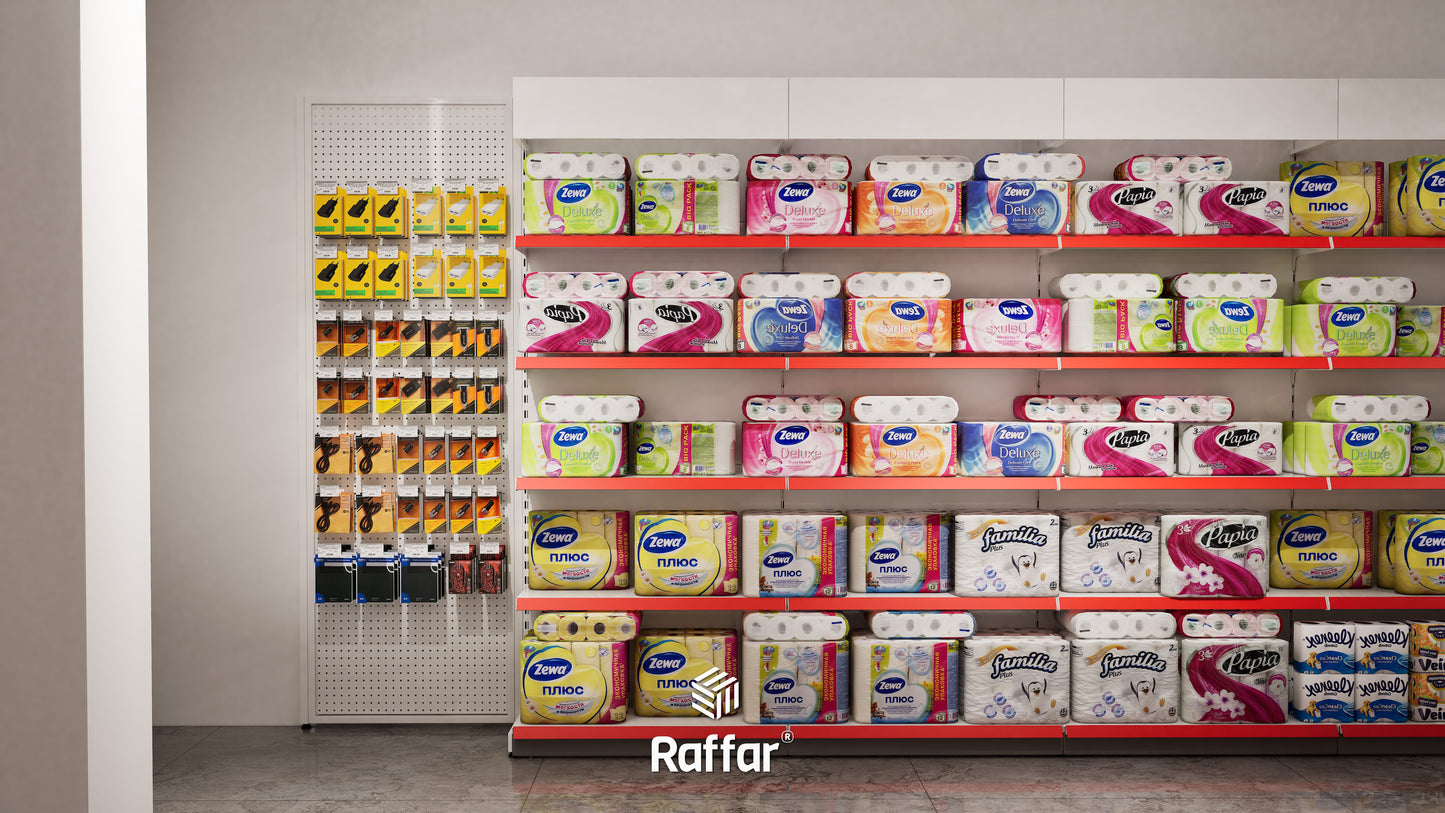 Market Rafı İlave Raf Tablası ve Konsol Takımı – Beyaz – W90 × D30 cm