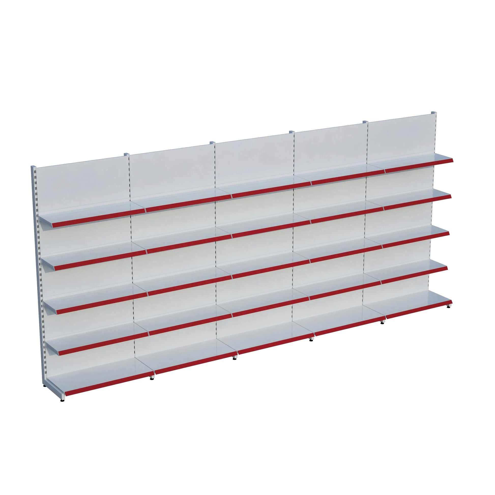 Beyaz Metal 5 Katlı 5'lİ Birleşik Katlı Market Raf Sistemi | Market Rafı | G450CM Yükseklik H220 CM| Raffar