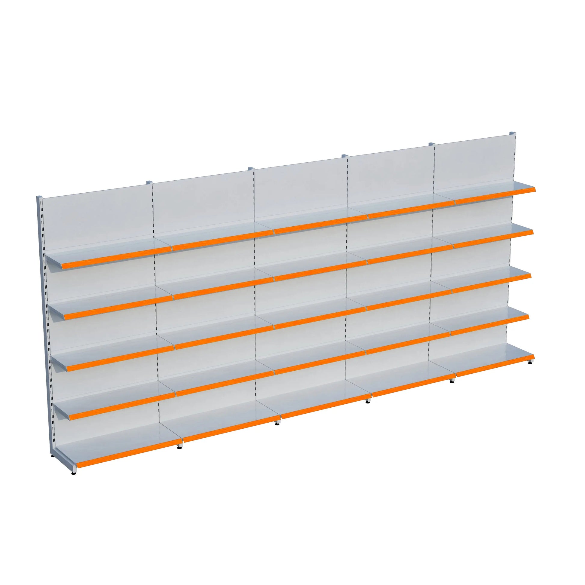 Beyaz Metal 5 Katlı 5'lİ Birleşik Katlı Market Raf Sistemi | Market Rafı | G450CM Yükseklik H220 CM| Raffar