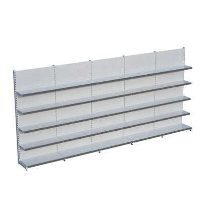Beyaz Metal 5 Katlı 5'lİ Birleşik Katlı Market Raf Sistemi | Market Rafı | G450CM Yükseklik H220 CM| Raffar