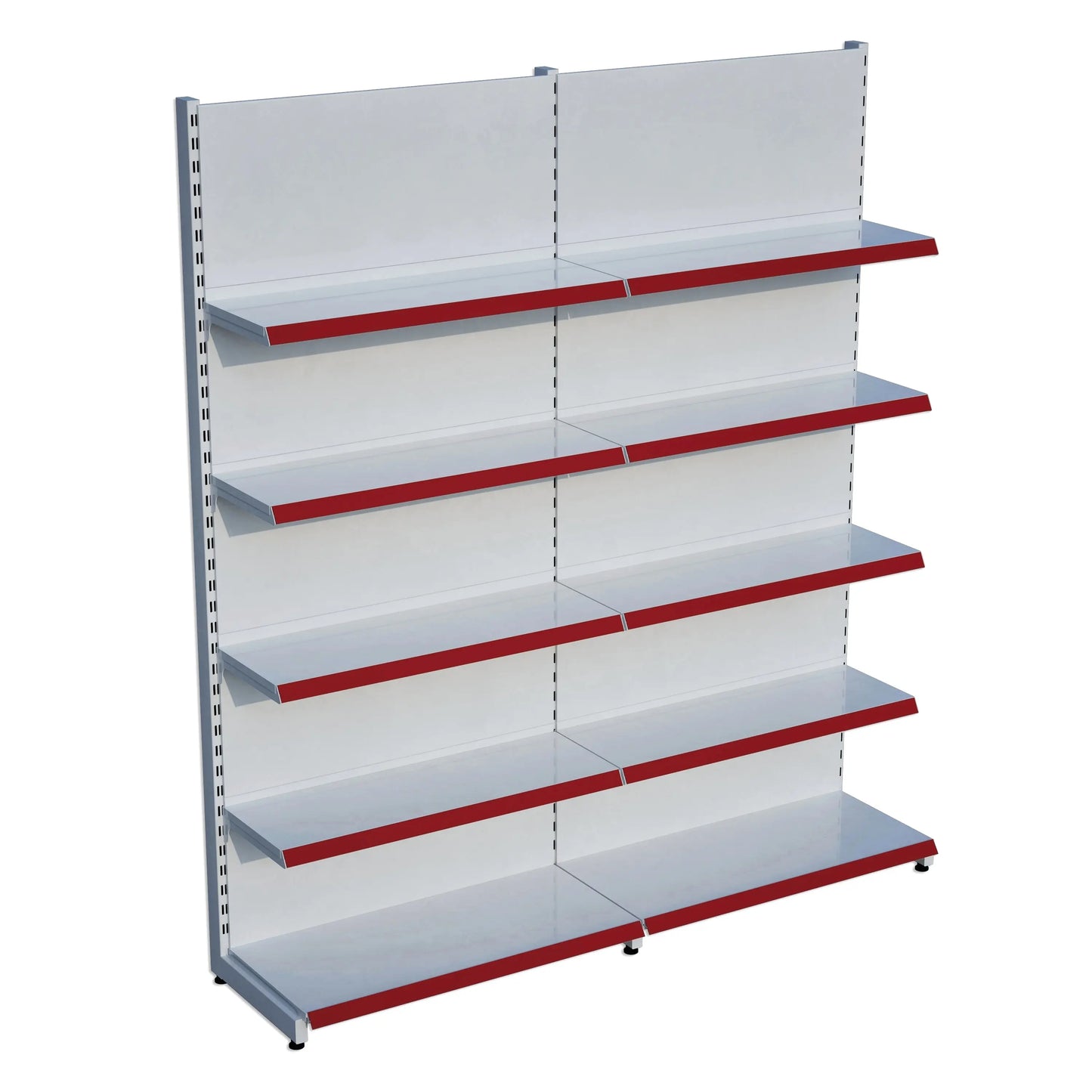 Beyaz Metal 5 Katlı 2'li Birleşik Katlı Market Raf Sistemi | Market Rafı | G180CM Yükseklik H220 CM| Raffar