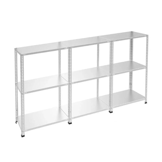 Galvaniz 3 Katlı 3Lü Birleşik Arşiv Raf Sistemi - Çelik Raf - Metal Raf Raffar
