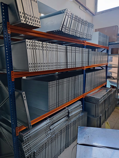Galvanized 4-Tier 3-Unit Combined Archive Shelving System - Steel Shelf - Metal Shelf