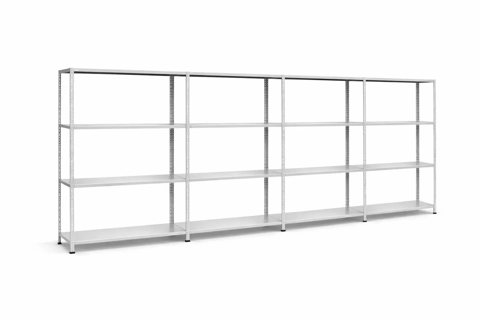 Galvaniz 4 Katlı 4Lü Birleşik Arşiv Raf Sistemi - Çelik Raf - Metal Raf Raffar