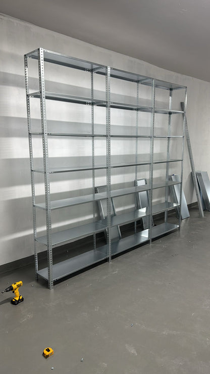 Galvanized 4-Tier Archive Shelf System - Steel Shelf - Metal Shelf