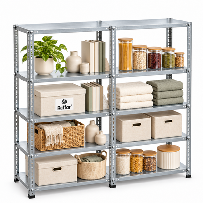 Galvanized 5-Tier Double Archive Shelf System - Steel Shelf - Metal Shelf