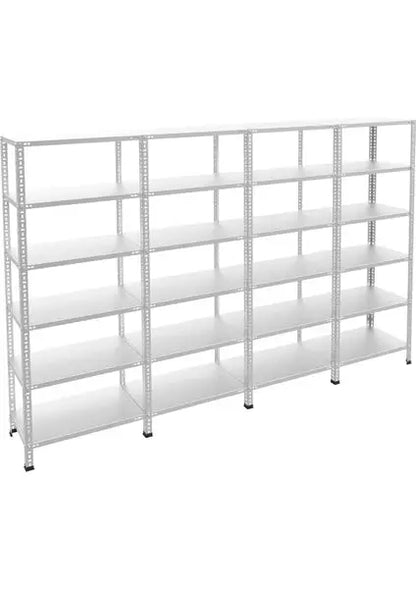 Galvaniz 6 Katlı 4Lü Birleşik Arşiv Raf Sistemi - Çelik Raf - Metal Raf Raffar