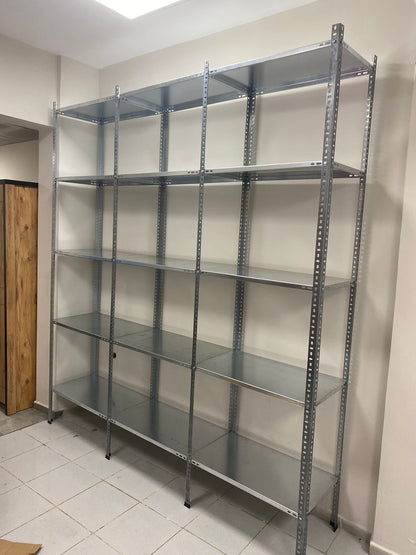 Galvanized 6-Tier 5-Bay Combined Archive Shelving System - Steel Shelf - Metal Shelf