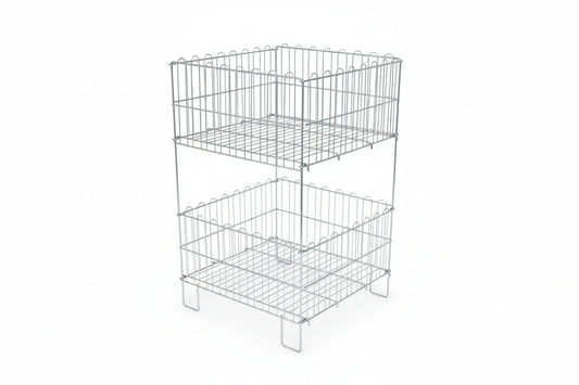 Katlanır Sepet Çift Katlı Tel Sepet 60x80 Cm Raffar